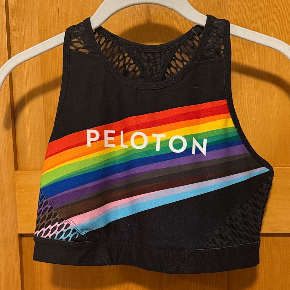 Peloton Black Rainbow Sports Bra
